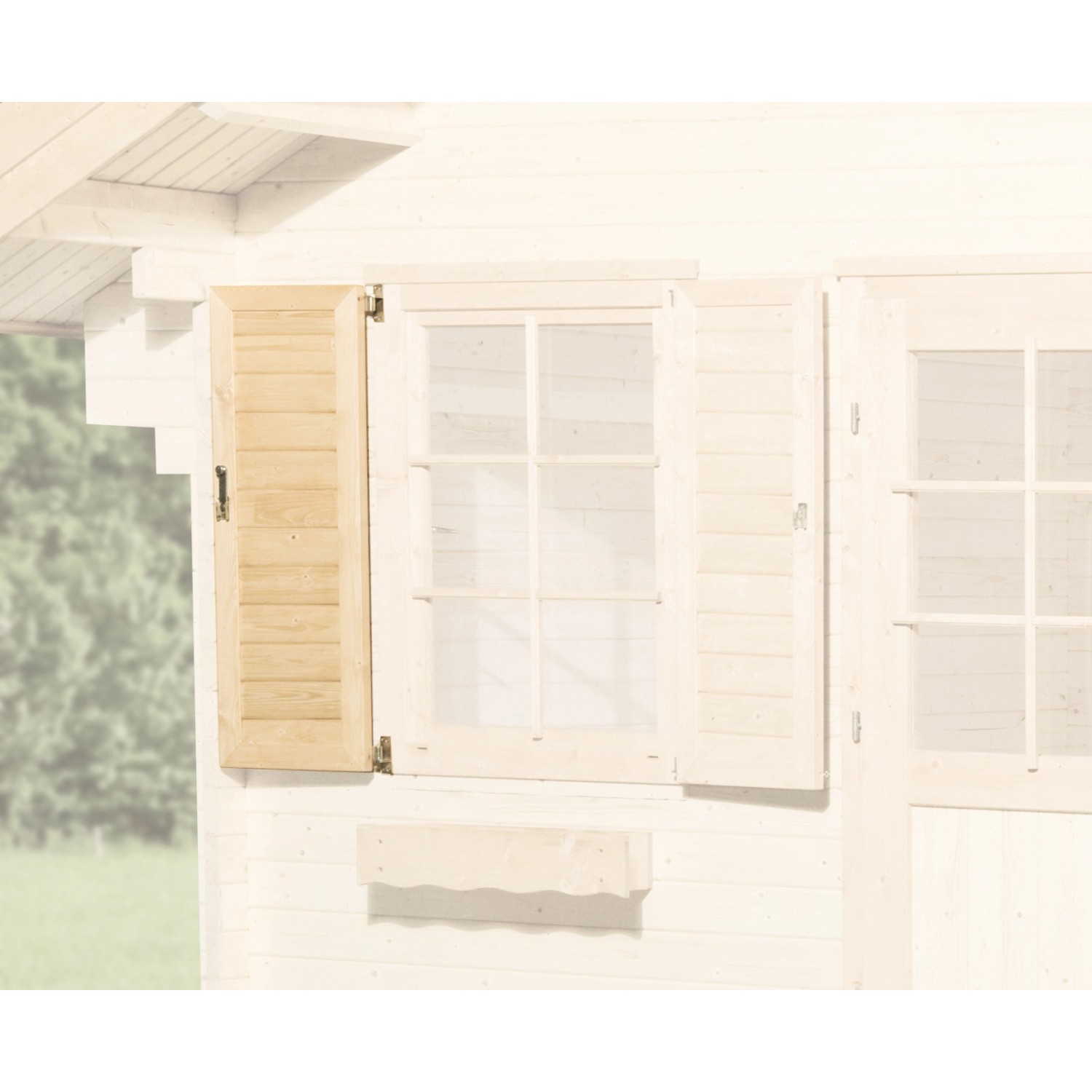 Fensterladen 1-seitig 84 cm x 113 cm für Weka Holz-Gartenhaus 149 und 177 von WEKA