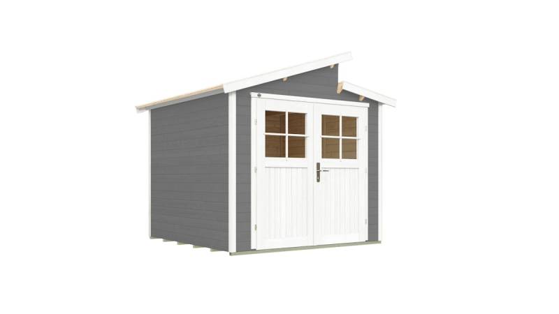 Weka 21 mm Gartenhaus 226 - 235 x 239 cm grau - 50 % Rabatt auf Dacheindeckung von Weka