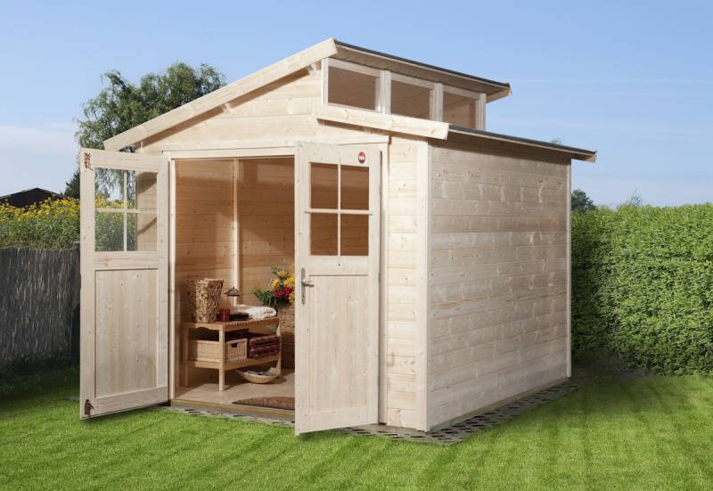 Weka 21 mm Gartenhaus 226 - 235 x 239 cm naturbelassen - 50 % Rabatt auf Dacheindeckung von Weka