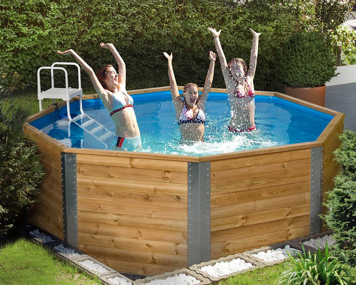 Weka 45 mm Massivholzpool 593 - 45 mm - 310 x 310 cm inkl. gratis Pool-Pflegeset von Weka