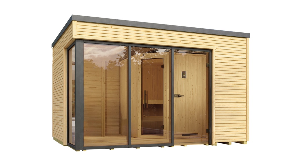 Weka Design-Saunahaus Cubilis inkl. Elementsauna 45/68 mm Ohne Ofen von Weka