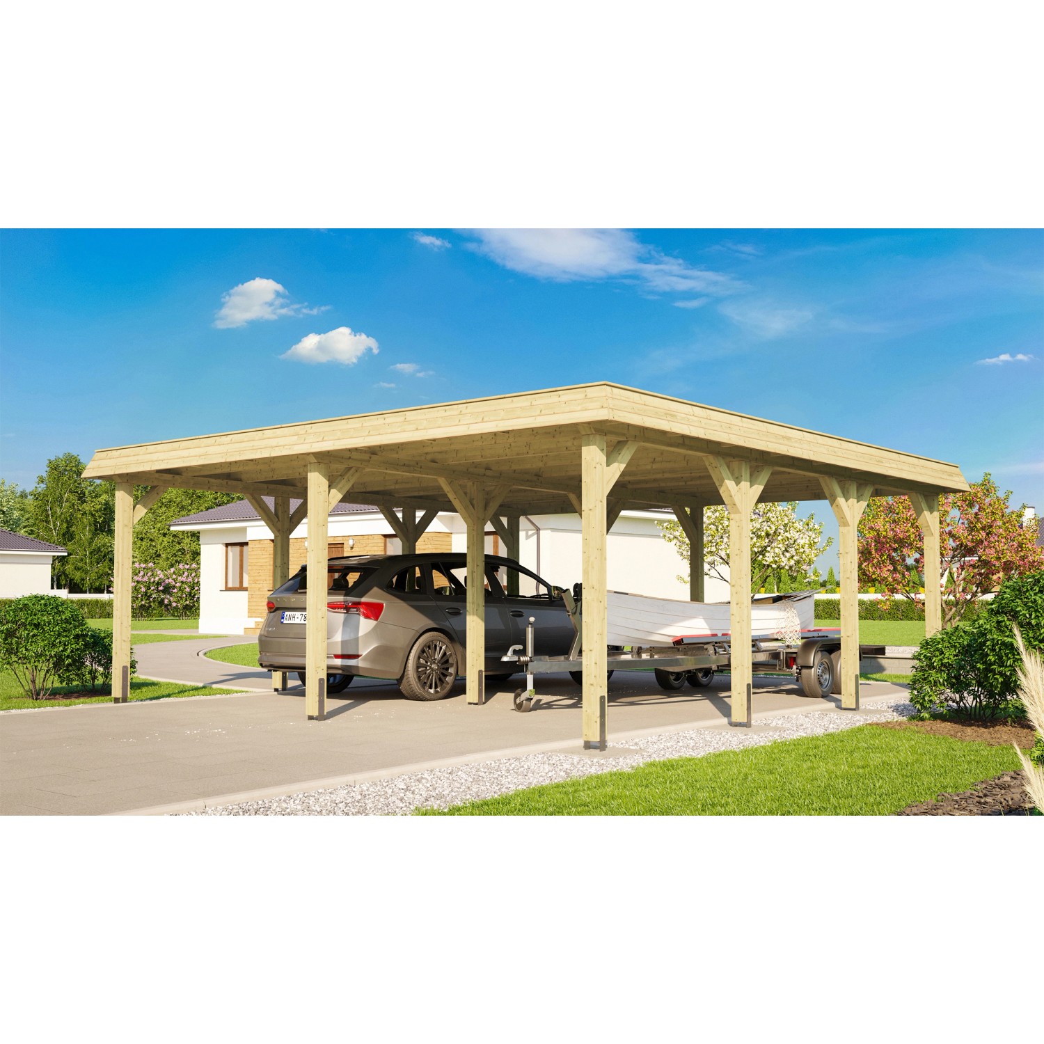 Weka Doppelcarport 615 mit Flachdach  Gr.1  576 cm x 591 cm von WEKA