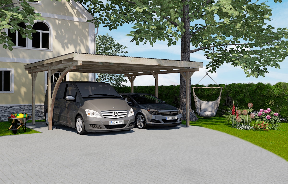 Weka Doppelcarport 616 A mit Rundbogen von Weka