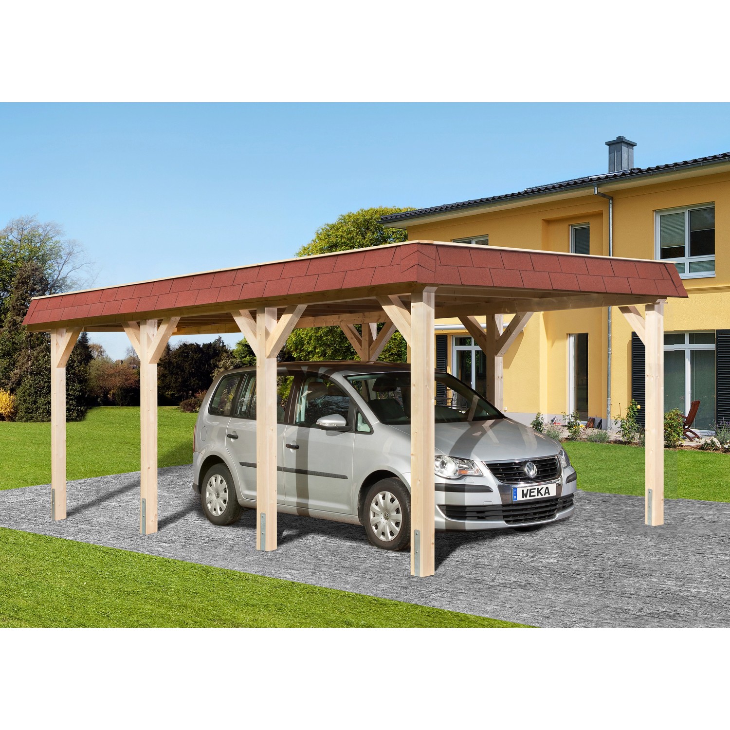 Weka Einzelcarport 615 mit Flachdach  Gr.1  294 cm x 591 cm von WEKA