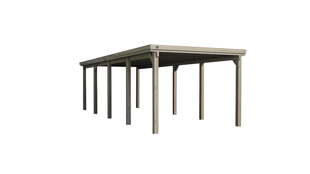 Weka Einzelcarport 617 Ohne Dacheindeckung Einzelcarport 617 Gr. 3 (322 x 802 cm) (Holzcarport) von Weka