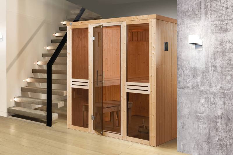 Weka Elementsauna Kaarina 2 mit Fronteinstieg - 68 mm 7,5 kW Bio-Kombiofen BioS inkl. Steuerung von Weka
