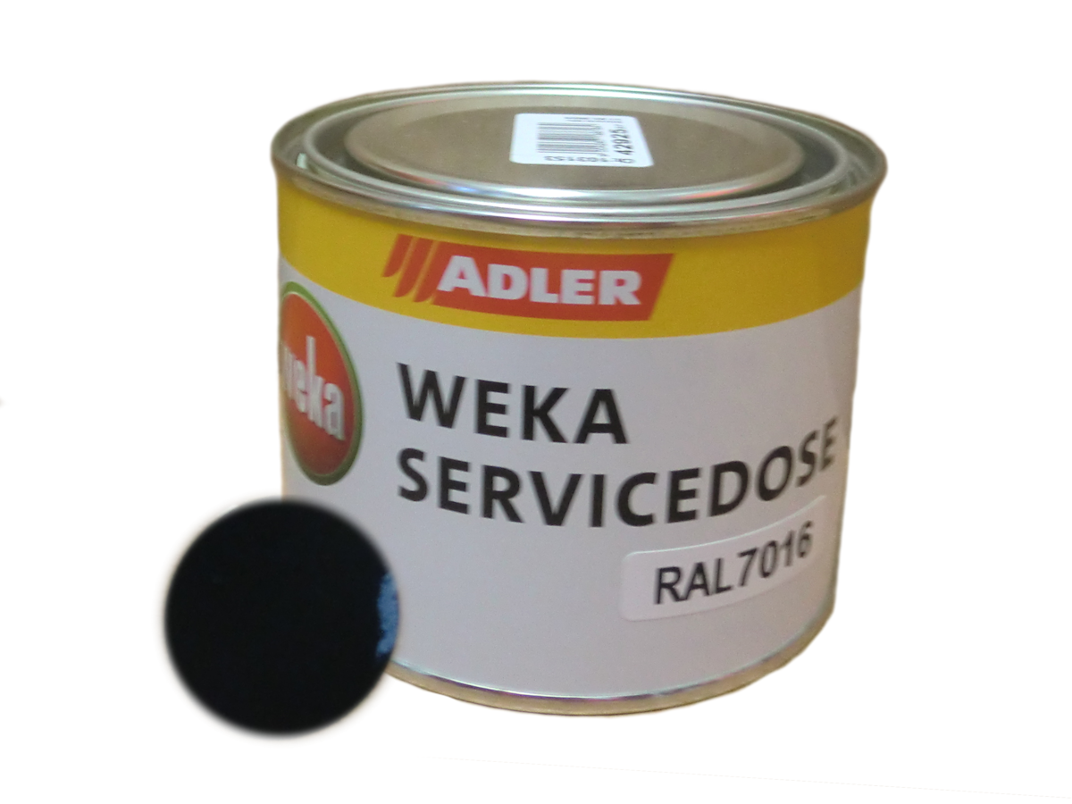 Weka Farbdose 375 ml anthrazit (RAL 7016) für Ausbesserungsarbeiten von Weka