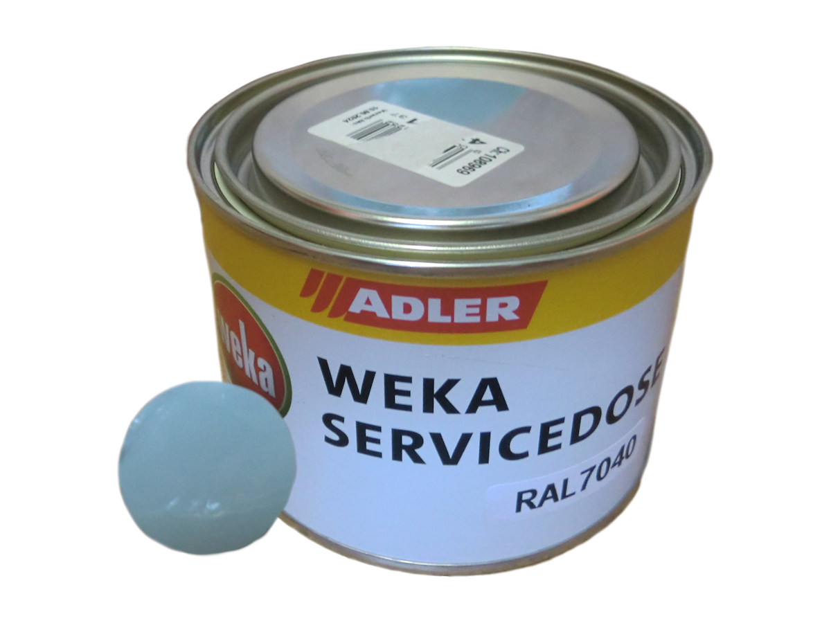 Weka Farbdose 375 ml grau (RAL 7040) für Ausbesserungsarbeiten von Weka
