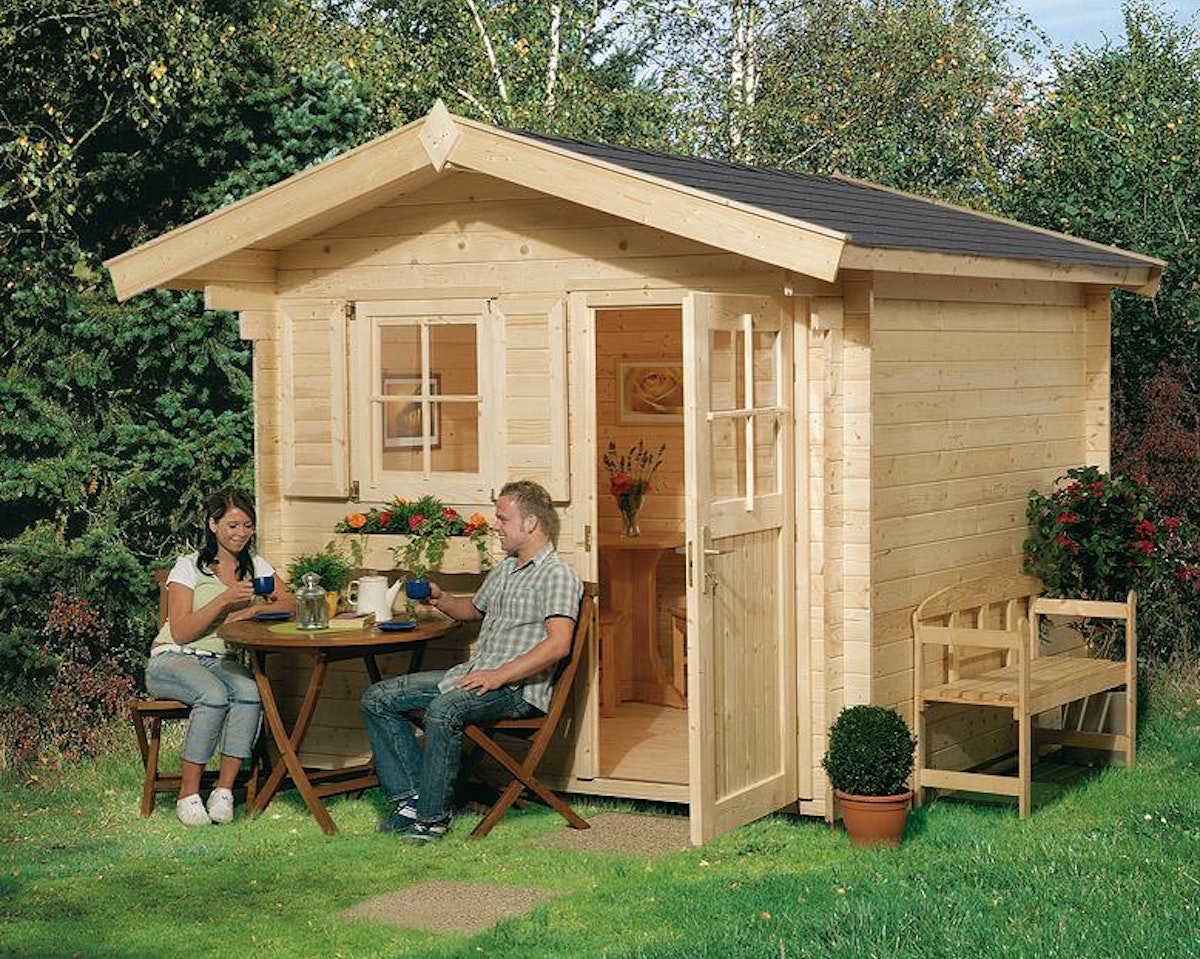 Weka Gartenhaus 106 mit Vordach 250 x 250 cm - 50 % Rabatt auf Dacheindeckung von Weka