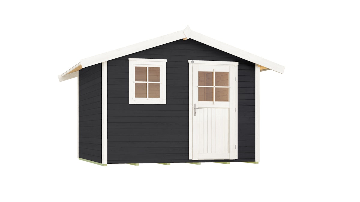 Weka Gartenhaus 123 - 28 mm anthrazit 300 x 235 cm inkl. Einzeltür/Fenster (Gr. 4) - 50 % Rabatt auf Dacheindeckung von Weka