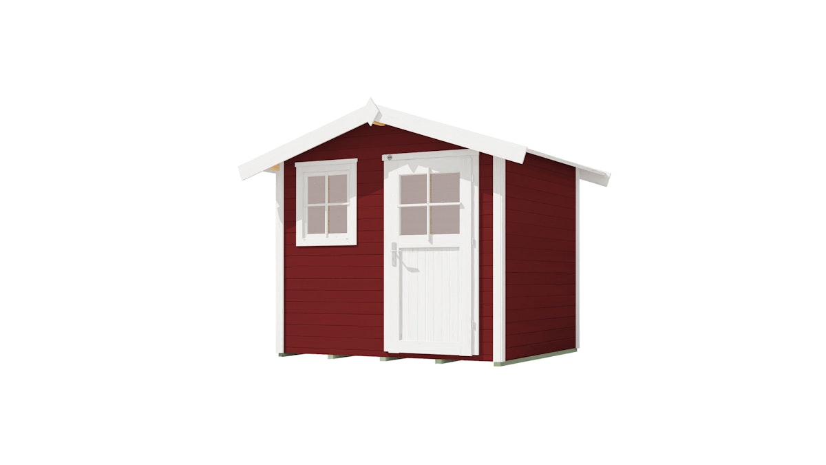 Weka Gartenhaus 123 - 28 mm schwedenrot 240 x 205 cm inkl. Einzeltür/Fenster (Gr. 1) - 50 % Rabatt auf Dacheindeckung von Weka