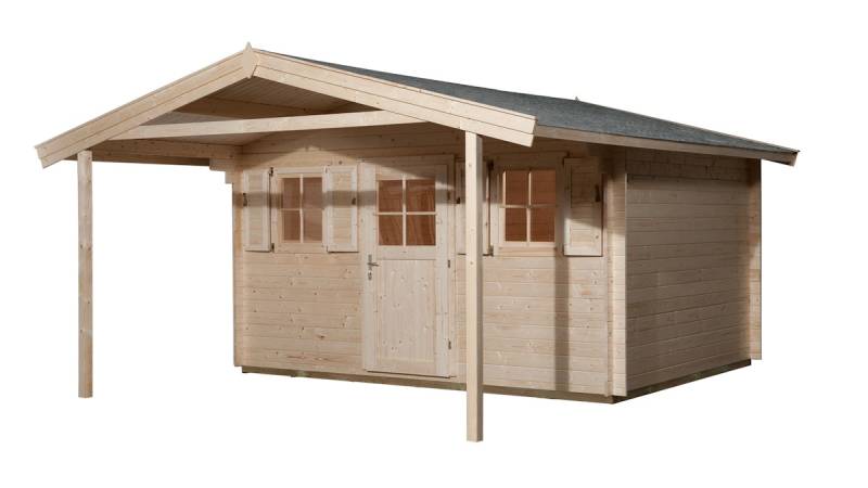 Weka Gartenhaus 135 mit Vordach 380 x 300 cm - 50 % Rabatt auf Dacheindeckung von Weka