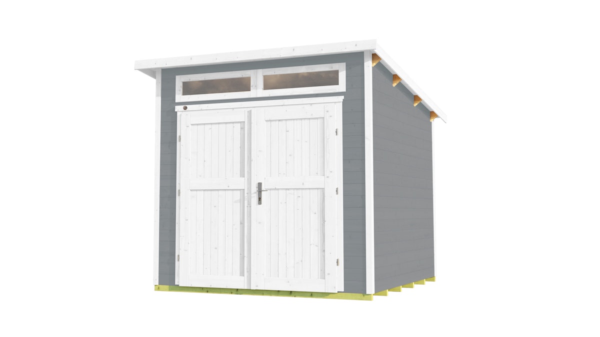 Weka Gartenhaus 264 mit Oberlichtern - 21 mm grau 235 x 209 cm (Gr. 1) - 50 % Rabatt auf Dacheindeckung von Weka