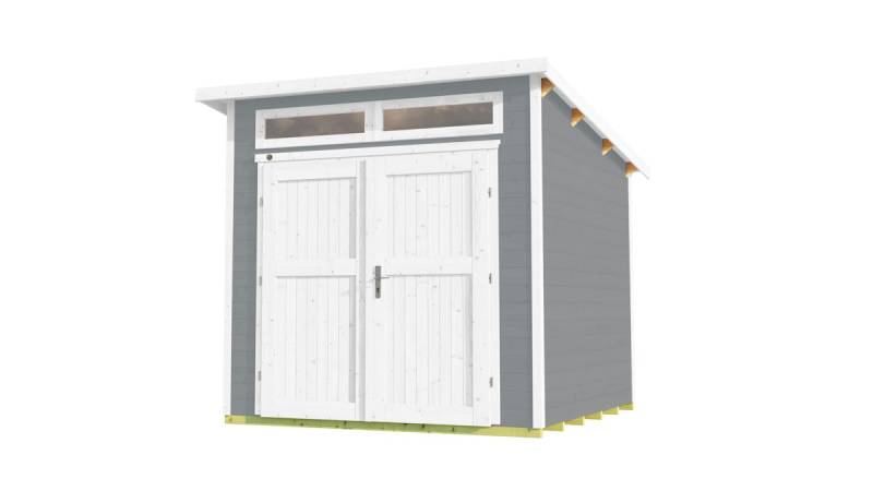 Weka Gartenhaus 264 mit Oberlichtern - 21 mm grau 235 x 209 cm (Gr. 1) - 50 % Rabatt auf Dacheindeckung von Weka