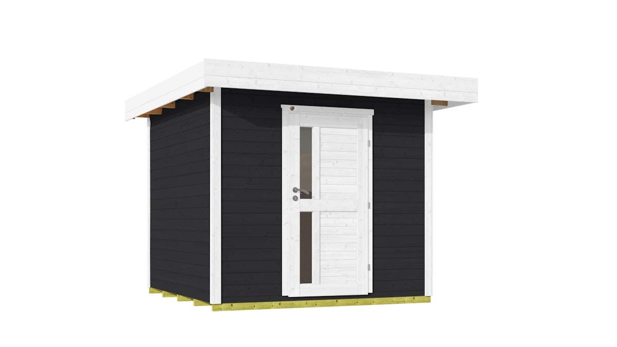 Weka Gartenhaus Designhaus 172 mit Vordach (50 cm) und Design-Einzeltüre anthrazit Gr. 2 (235 x 301 cm) - 50 % Rabatt auf Dacheindeckung von Weka