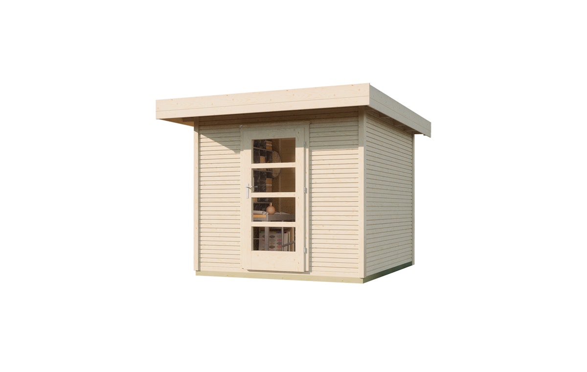 Weka Gartenhaus Designhaus wekaLine 172 mit Vordach (50 cm)-Gr. 3 (295 x 300 cm)-naturbelassen - 50 % Rabatt auf Dacheindeckung von Weka