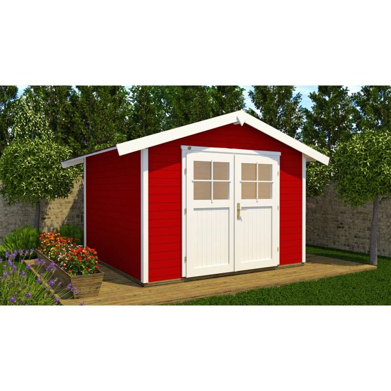 weka Gartenhaus 122 Gr.2 Satteldach Schwedenrot 28 mm von WEKA