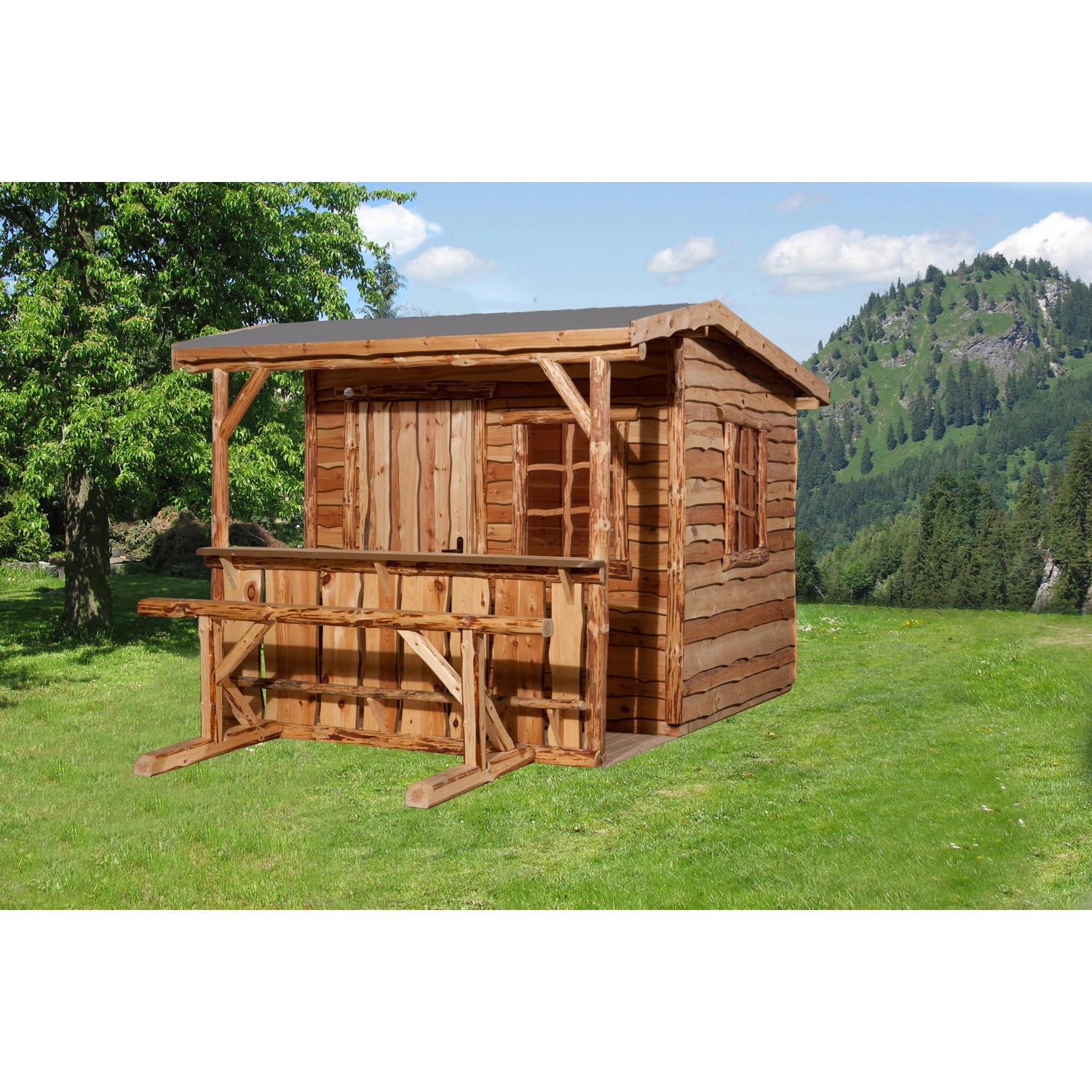 Weka Holz-Gartenhaus Nature Satteldach Unbehandelt 300 cm x 400 cm von WEKA