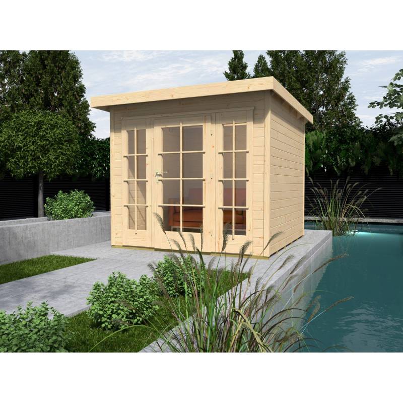 Weka Holz-Gartenhaus Panorama Flachdach Unbehandelt 235 cm x 286 cm von WEKA