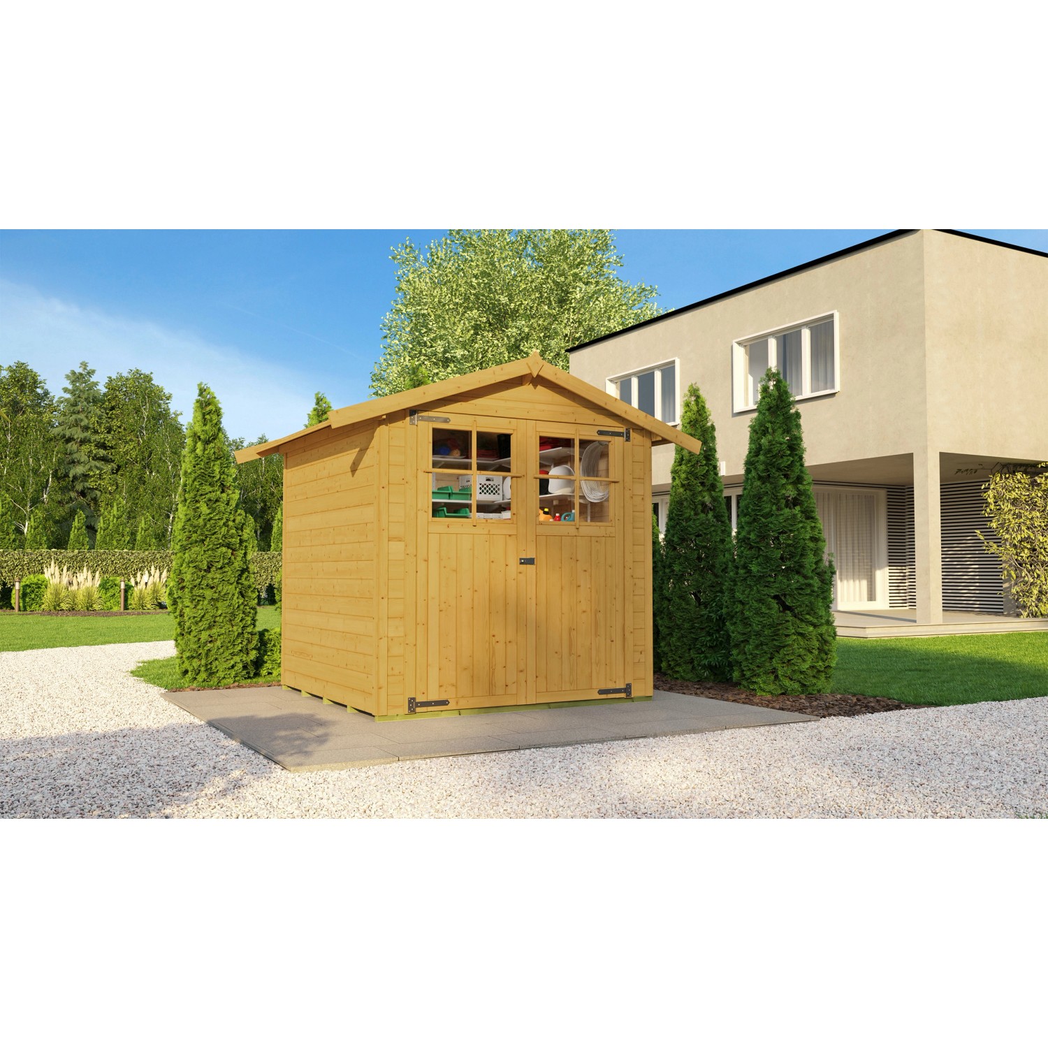 Weka Holz-Gartenhaus Parma Satteldach Lasiert 198 cm x 217 cm von WEKA