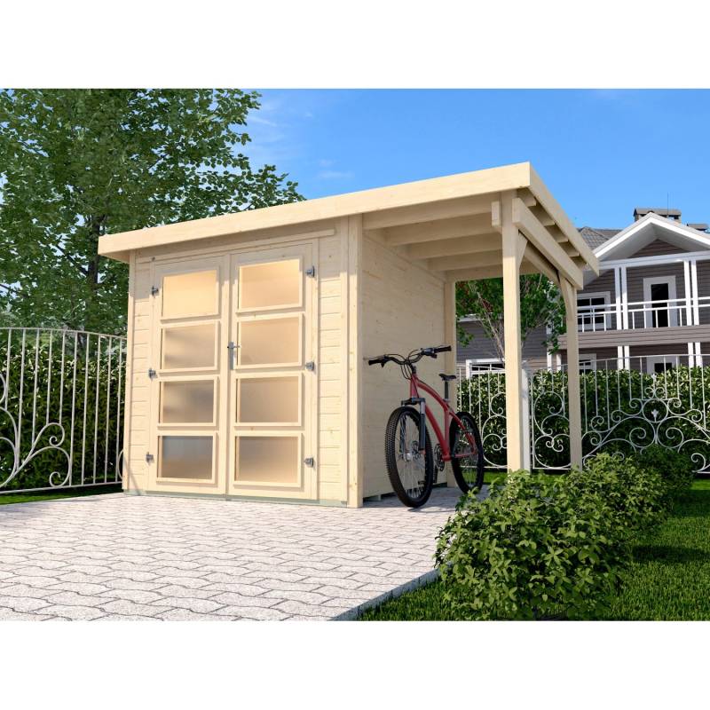 Weka Holz-Gartenhaus Pesaro Flachdach Unbehandelt 369 cm x 293 cm von WEKA