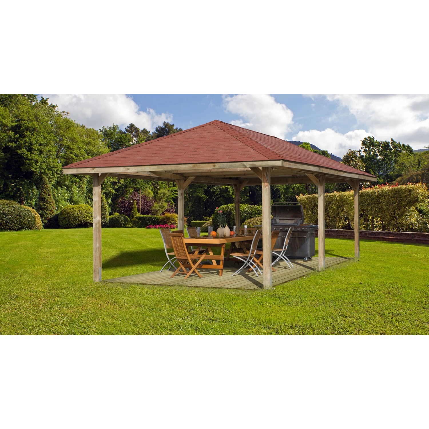 Weka Pavillon Gartenoase 651 B Gr.3 Sparset 433 cm x 778 cm von WEKA