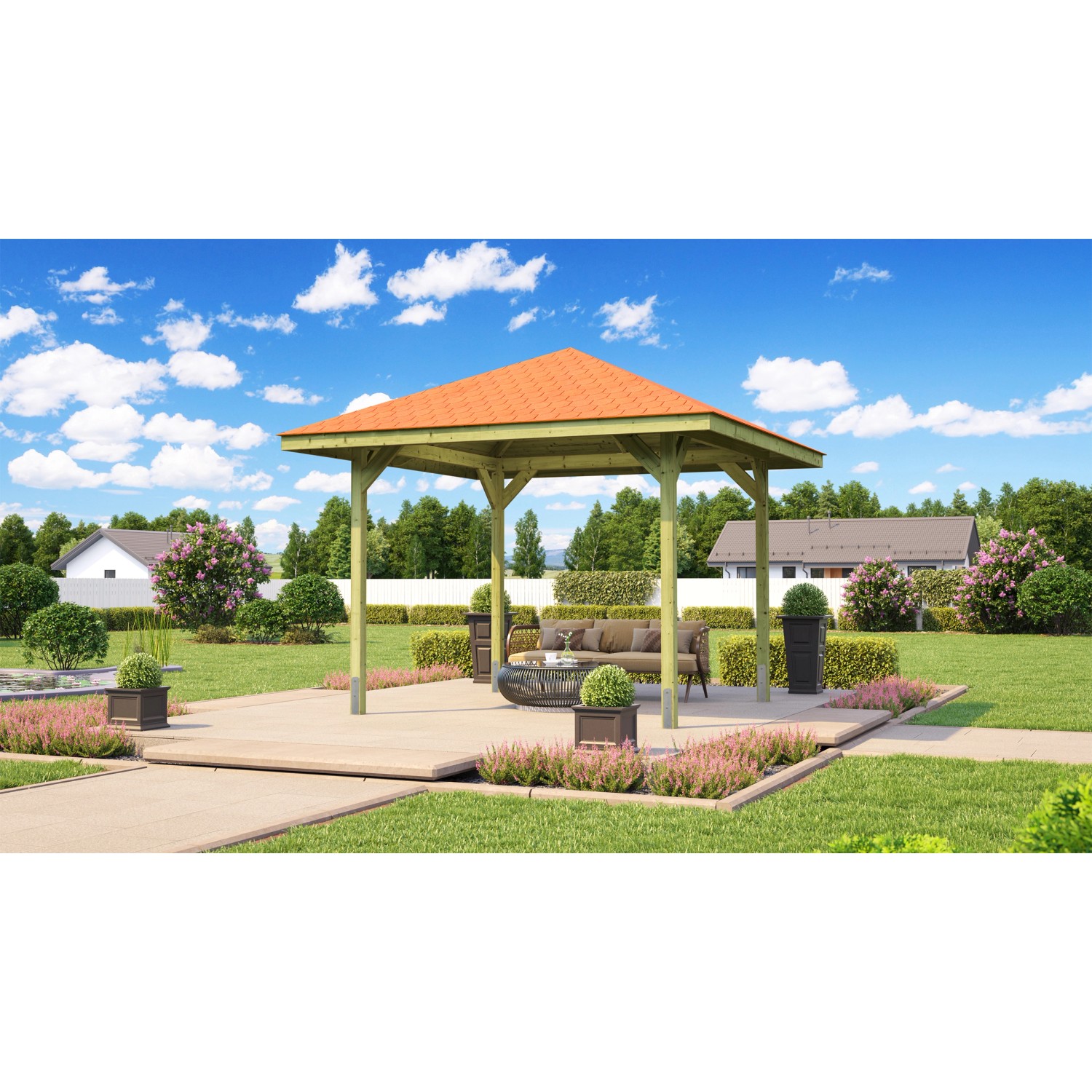 Weka Pavillon Gartenoase 651 Gr. 2 Sparset 333 cm x 333 cm von WEKA