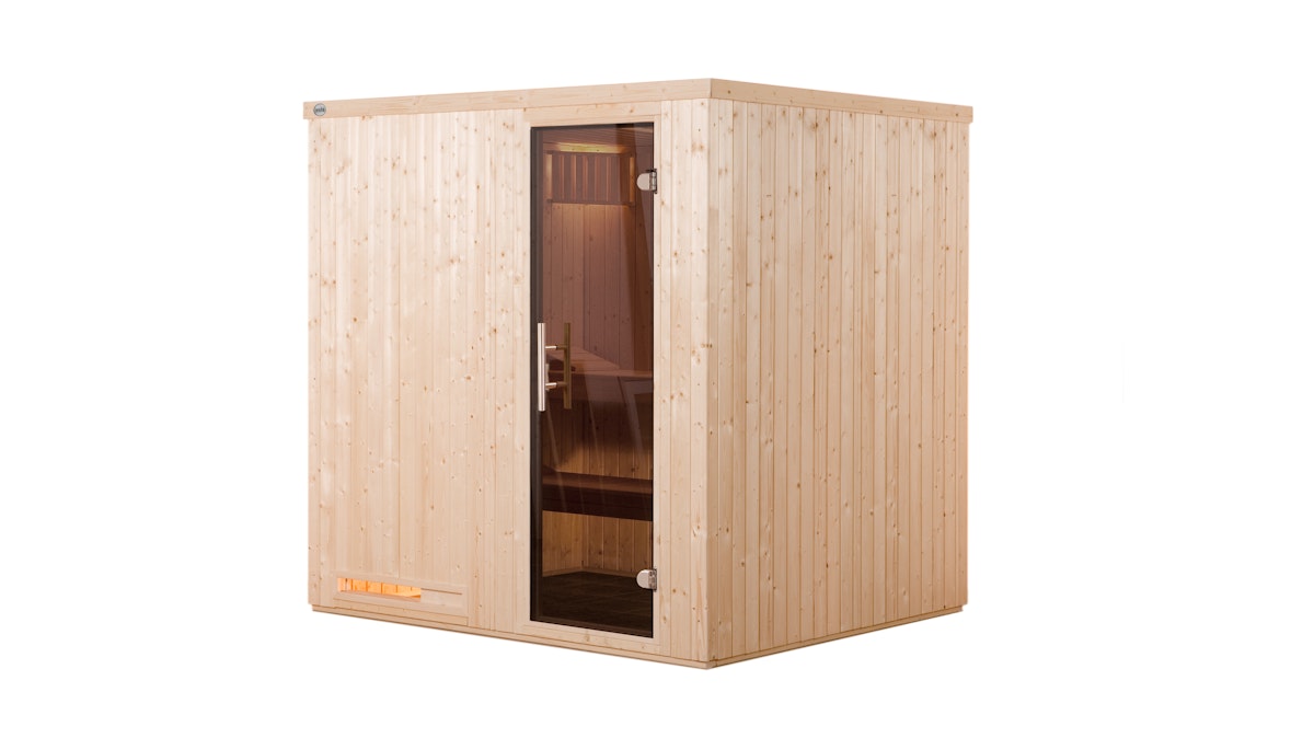 Weka Sauna Halmstad 2 mit Glastür und Fronteinstieg - 68 mm Ohne Ofen von Weka