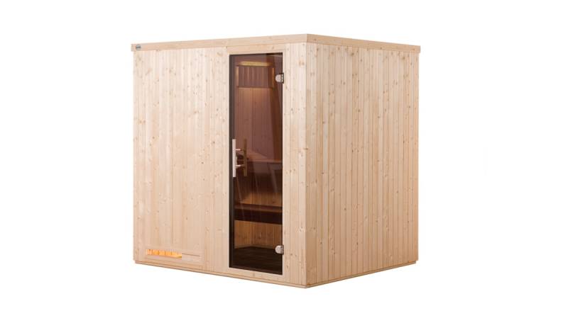 Weka Sauna Halmstad 2 mit Glastür und Fronteinstieg - 68 mm Ohne Ofen von Weka