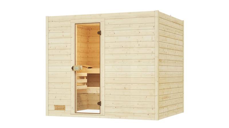 Weka Sauna Valida Gr. 4 mit Glastür - Massivholzsauna 38 mm Ohne Ofen von Weka