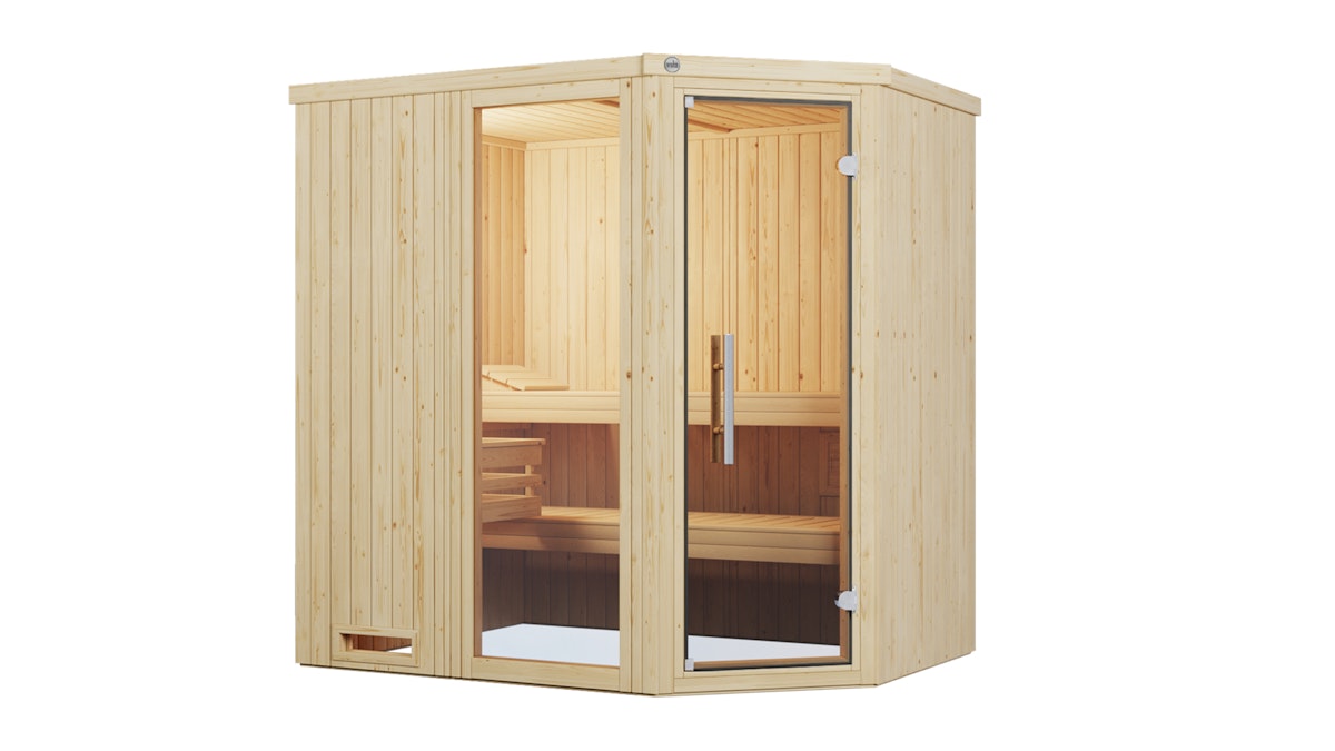 Weka Sauna Varberg 1 / 7,5 kW BioAktiv-Kombiofen BioS inkl. Steuerung Ganzglastür und Fensterelement von Weka