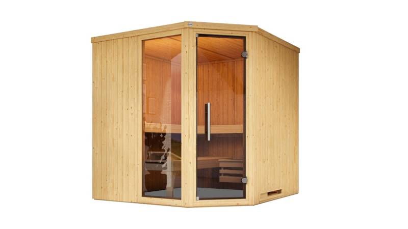 Weka Sauna Varberg 3 / 7,5 kW Bio-Kombiofen BioS inkl. Steuerung- Ganzglastür u. Fensterelement von Weka