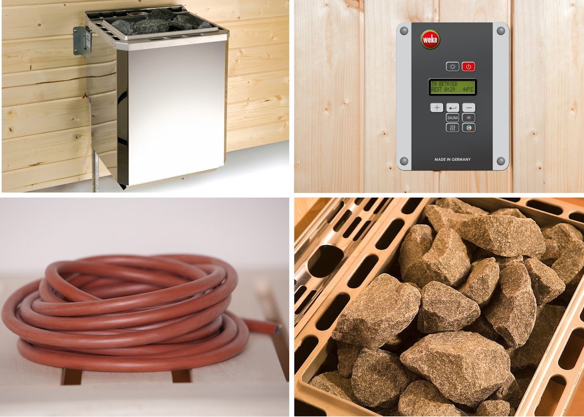 Weka Saunaofen-Set 2 inkl. 4,5 kW Ofen, Saunasteine, Steuergerät von Weka