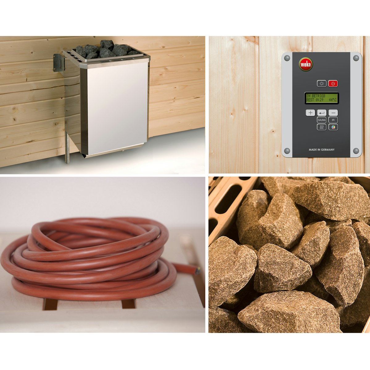 Weka Saunaofen-Set 3 inkl. 7,5 kW Ofen, Saunasteine, Steuergerät von Weka