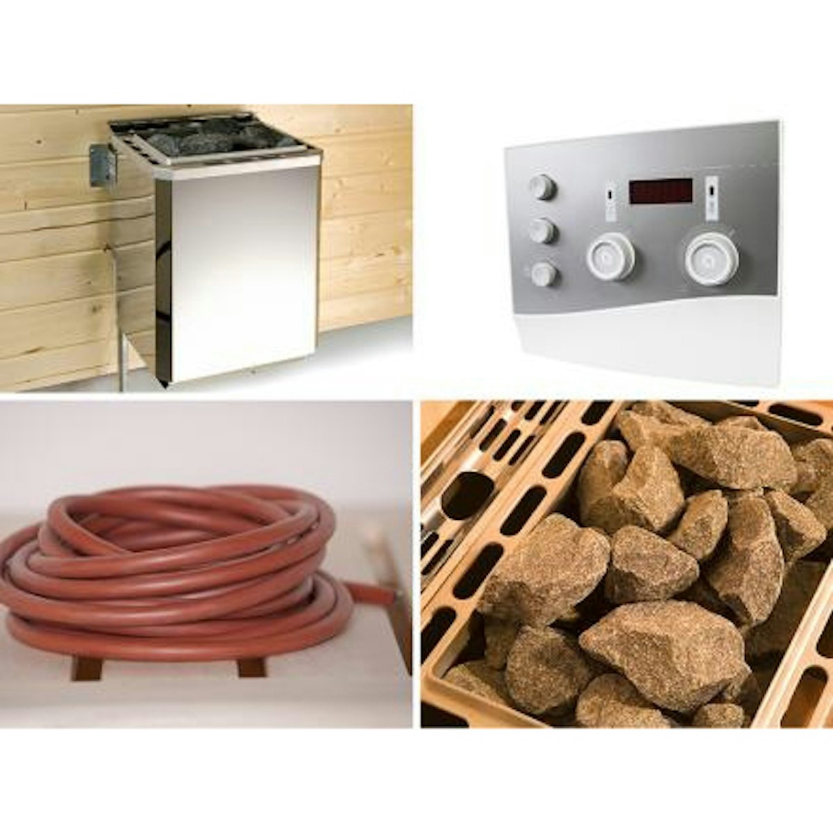 Weka Technikpaket 2 inkl. 9 kW BioAktiv Ofen, Saunasteine, Anschlusskabel und Steuergerät für Saunahaus Naantali/Kuopio/Farsund/Kaapi von Weka