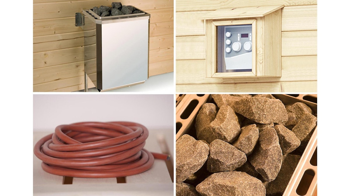 Weka Technikpaket 3 inkl. 9 kW Ofen, Saunasteine, Anschlusskabel und Steuergerät für Saunafass 198 von Weka