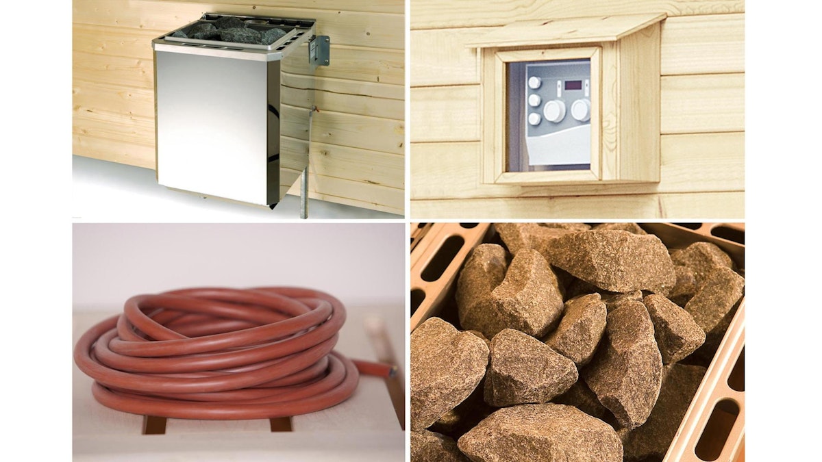 Weka Technikpaket 4 inkl. 9 kW BioAktiv Ofen, Saunasteine, Anschlusskabel und Steuergerät für Saunafass 198 von Weka