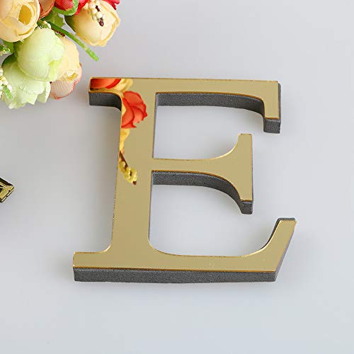 26 Buchstaben DIY Wandaufkleber 3D Spiegel Acryl Aufkleber Wohnkultur Gold Aufkleber Wand Wohn- und Bürodekoration von Wekdeg