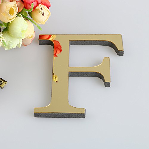 26 Buchstaben DIY Wandaufkleber 3D Spiegel Acryl Aufkleber Wohnkultur Gold Aufkleber Wand Wohn- und Bürodekoration von Wekdeg