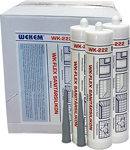 WEKEM WK 222 WK-FLEX Sanitärsilikon grau 12x 310 ml von Wekem