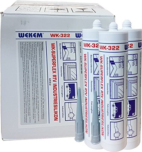 WEKEM WK 322 SUPERFLEX RTV-Industriesilikon grau 12x 310 ml von Wekem