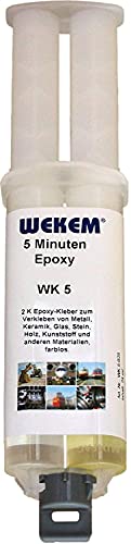 Wekem WK-5-050 2-K 5-Minuten Epoxy Schnellkleber; Doppelkartusche 50 ml; farblos von Wekem