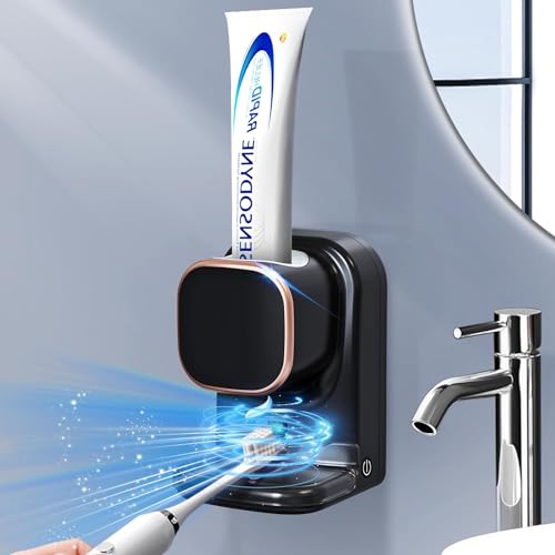 Automatischer Zahnpasta-Spender, Wandmontierter elektrischer Zahnpasta-Spender für Kinder und Erwachsene, Zahnpasta-Spender für Badezimmer (Schwarz) von Wekity