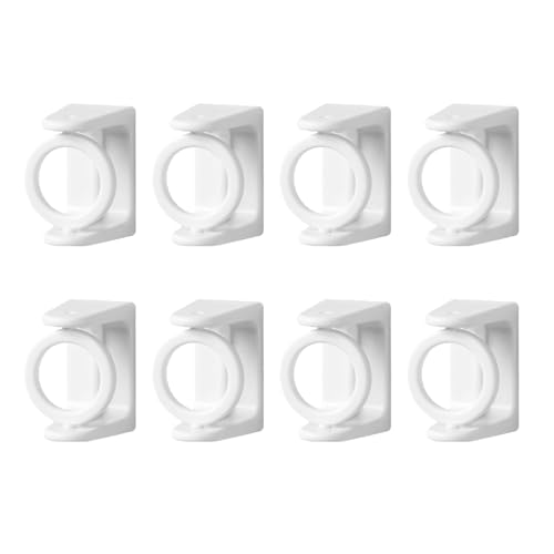 8 Stücke Gardinenstangenhalter Gardinenstange Ohne Bohren Gardinenstange zum Kleben Gardinenhaken Halterung Gardinenstanges Curtain Rod Holder Geeignet für Alle Glatten Oberflächen (Weiß) von Wekuw