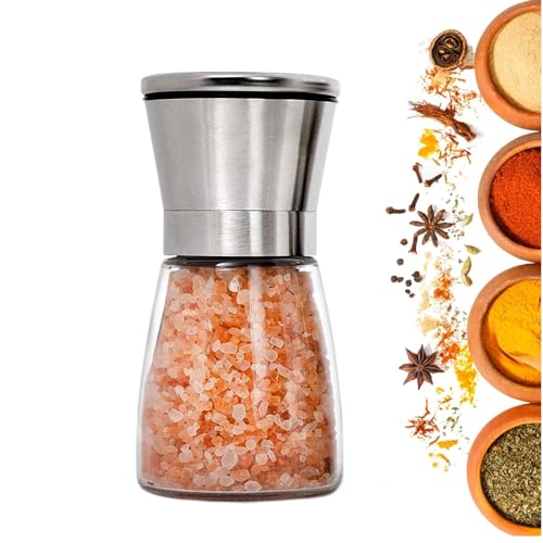 Wekuw Salz und Peffermühle, Gewürzmühle, Pfeffermühle, mit Verstellbarem Keramikmahlwerk Gewürzmühle, Premium Pfeffer und Salzmühle Set für Pfeffer, Salz, Gewürze, Pepper Mills (14cm) von Wekuw