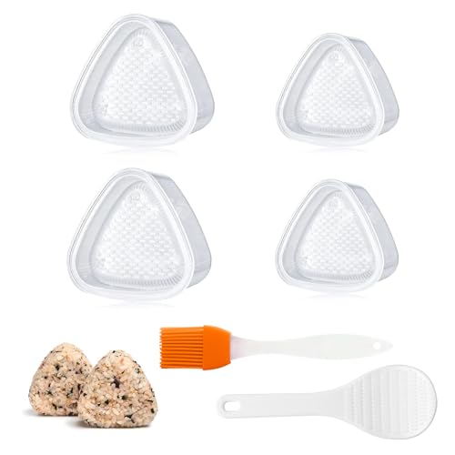 Wekuw 4 Stücke Nori Blätter Sushi Onigiri form Sushi Maker Onigiri Maker Sushi Set Sushi Reiskugelform Dreieckige Reiskugelform Onigiri form Dreieck Geeignet für Lunchboxen und Heimwerker von Wekuw