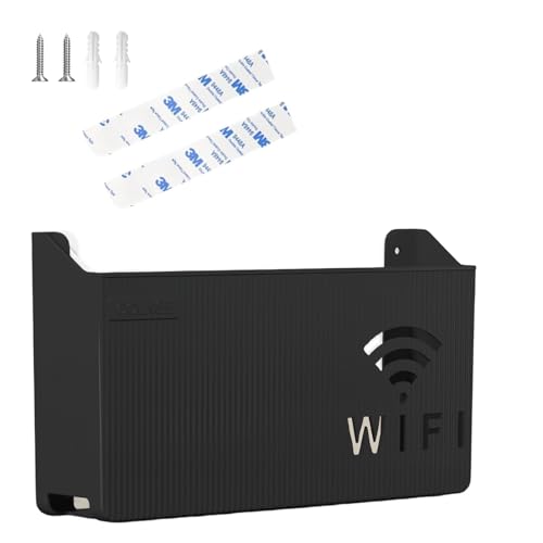 WiFi-Router-Aufbewahrungsbox Router Aufbewahrungsbox Routers Verstecken Kabel Verstecken Boxs Routers Schrank Box WiFi Verkleidung Set-Top-Box Regal,für Heimdekoration (Schwarz) von Wekuw
