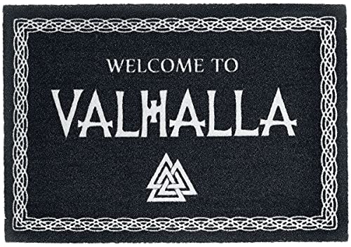 Welcome to Valhalla Fußmatte schwarz/weiß 100% Polyamid 60 x 40 cm Fun-Merch, Wikinger von Welcome to Valhalla