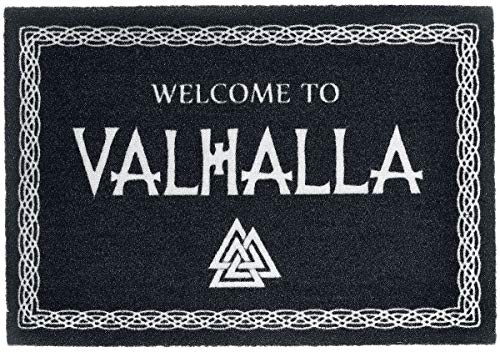 Welcome to Valhalla Fußmatte schwarz/weiß von Welcome to Valhalla