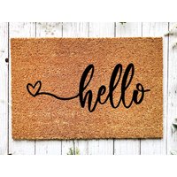 Hallo Türmatte, Lustige Wohndeko, Haustürmatte, Willkommensmatte, Willkommenstürmatte, Neues Zuhause Geschenk von WelcomeIshDoormats